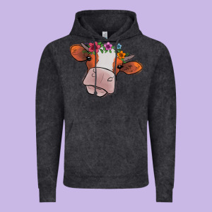Cow With Flowers Vintage Hoodie Designed By Bettercallsaul