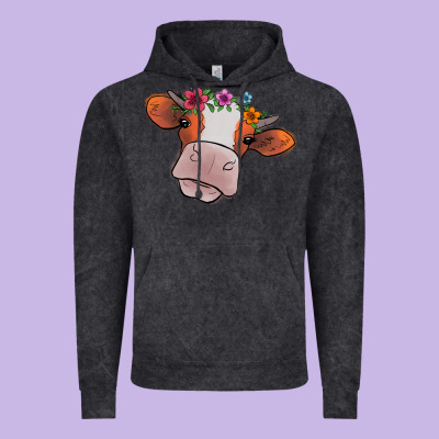 Cow With Flowers Vintage Hoodie Designed By Bettercallsaul