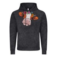 Cow With Flowers Vintage Hoodie | Teevron