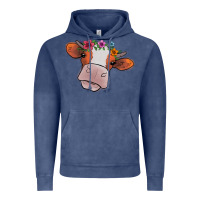 Vintage Denim Cow With Flowers Vintage Hoodie - Bettercallsaul