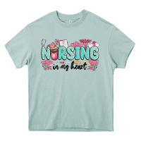 Arona nursing in my heart Heavy Core Tee - MaliasSmallBusiness