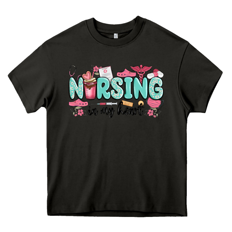 Nursing In My Heart Heavy Core Tee by MaliasSmallBusiness | Teevron