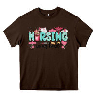 Chocolate Brown nursing in my heart Heavy Core Tee - MaliasSmallBusiness