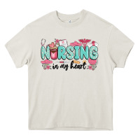 Cream nursing in my heart Heavy Core Tee - MaliasSmallBusiness