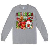 Heather Grey hot cocoa Long Sleeve Tee - texasbilliewilder