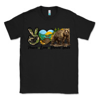 Black Peace Love Brown Bear Classic Tee - LillyAllenDesigns