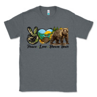 Charcoal Heather Peace Love Brown Bear Classic Tee - LillyAllenDesigns