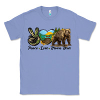 Colony Blue Peace Love Brown Bear Classic Tee - LillyAllenDesigns