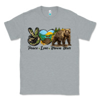 Heather Grey Peace Love Brown Bear Classic Tee - LillyAllenDesigns