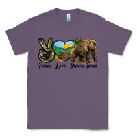 Lavender Peace Love Brown Bear Classic Tee - LillyAllenDesigns