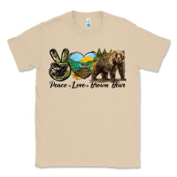 Mushroom Peace Love Brown Bear Classic Tee - LillyAllenDesigns