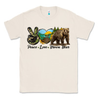 Natural Peace Love Brown Bear Classic Tee - LillyAllenDesigns