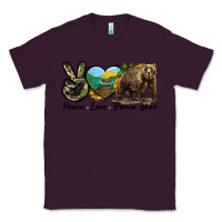 Plum Peace Love Brown Bear Classic Tee - LillyAllenDesigns