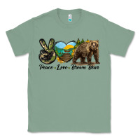 Sage Peace Love Brown Bear Classic Tee - LillyAllenDesigns