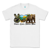 White Peace Love Brown Bear Classic Tee - LillyAllenDesigns