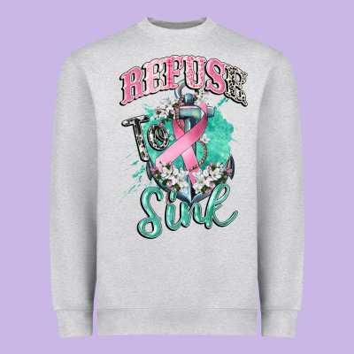 Refuse To Sink Cancer Heavyweight Sweatshirt Designed By Cowgirlartshop