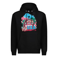 Black Barn in the USA Premium Hoodie - FaDigitalArtStudio