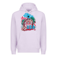 Lilac Barn in the USA Premium Hoodie - FaDigitalArtStudio