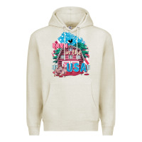 Oatmeal Heather Barn in the USA Premium Hoodie - FaDigitalArtStudio