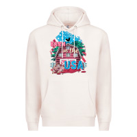 Pale Pink Barn in the USA Premium Hoodie - FaDigitalArtStudio