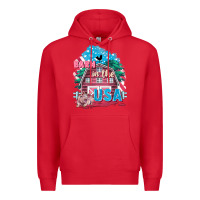 Red Barn in the USA Premium Hoodie - FaDigitalArtStudio