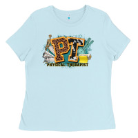 Baby Blue pt physical therapist western Ladies Tee - NancyCooperArtShop