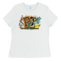 White pt physical therapist western Ladies Tee - NancyCooperArtShop