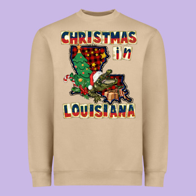 Christmas In Louisiana Heavyweight Sweatshirt Designed By Cowgirlartshop