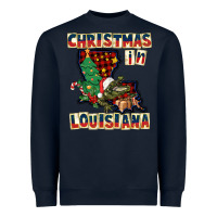 Navy christmas in louisiana Heavyweight Sweatshirt - CowGirlArtShop