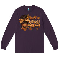 Plum Have a melanin Christmas afro woman Long Sleeve Tee - texasbilliewilder