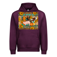 Mauve Wine Fall Coop Animals Urban Hoodie - Artiststas
