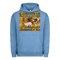 Pigment Pebble Blue Fall Coop Animals Urban Hoodie - Artiststas