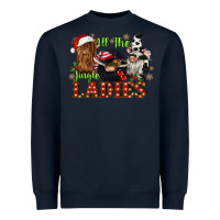 Navy all the jingle ladies Heavyweight Sweatshirt - CowGirlArtShop