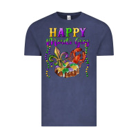 Vintage Denim happy mardi gras fleur de lis king cake crawfish Vintage Tee - RanaPortraitStore