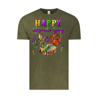 Vintage Olive happy mardi gras fleur de lis king cake crawfish Vintage Tee - RanaPortraitStore