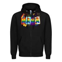 Black proud mama Zipper Hoodie - FaDigitalArtStudio
