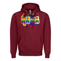 Burgundy proud mama Zipper Hoodie - FaDigitalArtStudio
