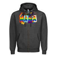 Charcoal Heather proud mama Zipper Hoodie - FaDigitalArtStudio