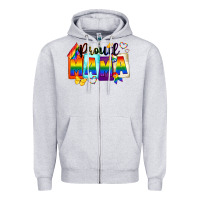 Heather Grey proud mama Zipper Hoodie - FaDigitalArtStudio
