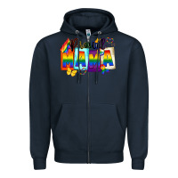 Navy proud mama Zipper Hoodie - FaDigitalArtStudio