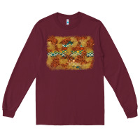 Burgundy Aztec Background Pattern Western Long Sleeve Tee - texasbilliewilder