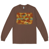 Chestnut Aztec Background Pattern Western Long Sleeve Tee - texasbilliewilder