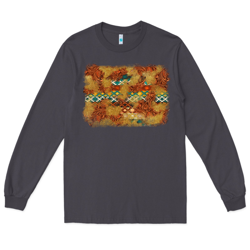 Aztec Background Pattern Western Long Sleeve Tee by texasbilliewilder | Teevron