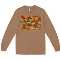 Toasted Coconut Aztec Background Pattern Western Long Sleeve Tee - texasbilliewilder