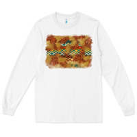 White Aztec Background Pattern Western Long Sleeve Tee - texasbilliewilder