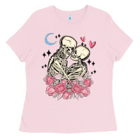 Bubblegum Pink the lovers skeletons Ladies Tee - MaliasSmallBusiness