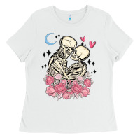 White the lovers skeletons Ladies Tee - MaliasSmallBusiness