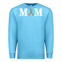 Ocean Blue LIL Autism Mom Premium Sweatshirt - CowhideDigitalArt