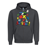 Smoke Au-some! Autism puzzle dabbing Zipper Hoodie - FaDigitalArtStudio