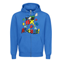 True Royal Au-some! Autism puzzle dabbing Zipper Hoodie - FaDigitalArtStudio